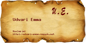 Udvari Emma névjegykártya